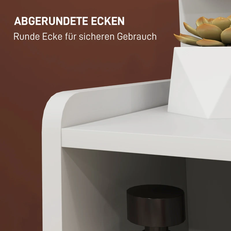 HOMCOM Nachtkastje met 2 Laden, Open Schap, 40x30x60 cm, Wit