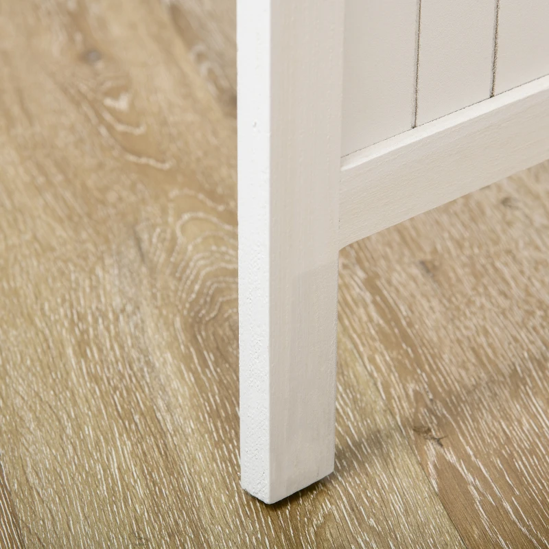 HOMCOM Biombo 3 Painéis Separador de Ambientes Dobrável 120x1,8x170 cm Painel de Privacidade Estilo Rústico Branco