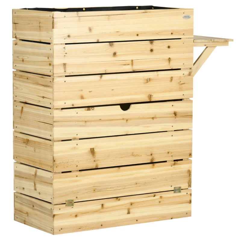 Outsunny podniesione łóżko donica pudełko na kwiaty ze stołem, szafka do ogrodu