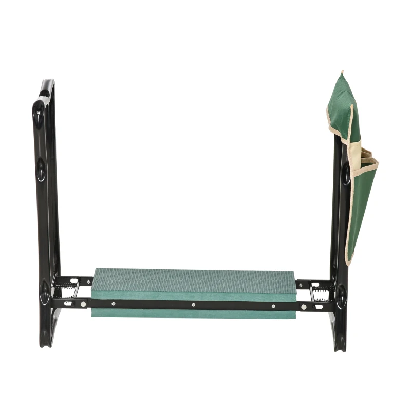 Outsunny Kniebank, Klappbarer Gartenhocker, 2-in-1, Kniehilfe, mit Werkzeugtasche, EVA-Schaumstoff, 58 x 28 x 49 cm
