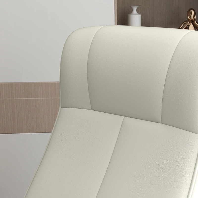 HOMCOM Relaxfauteuil, TV-Fauteuil met Voetenbank, Draaibaar, Ergonomisch, in Microvezellook, Tot 150 kg, Crèmewit