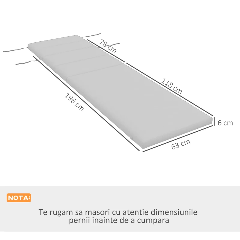 Outsunny Perna pentru sezlongul de exterior, Gri deschis