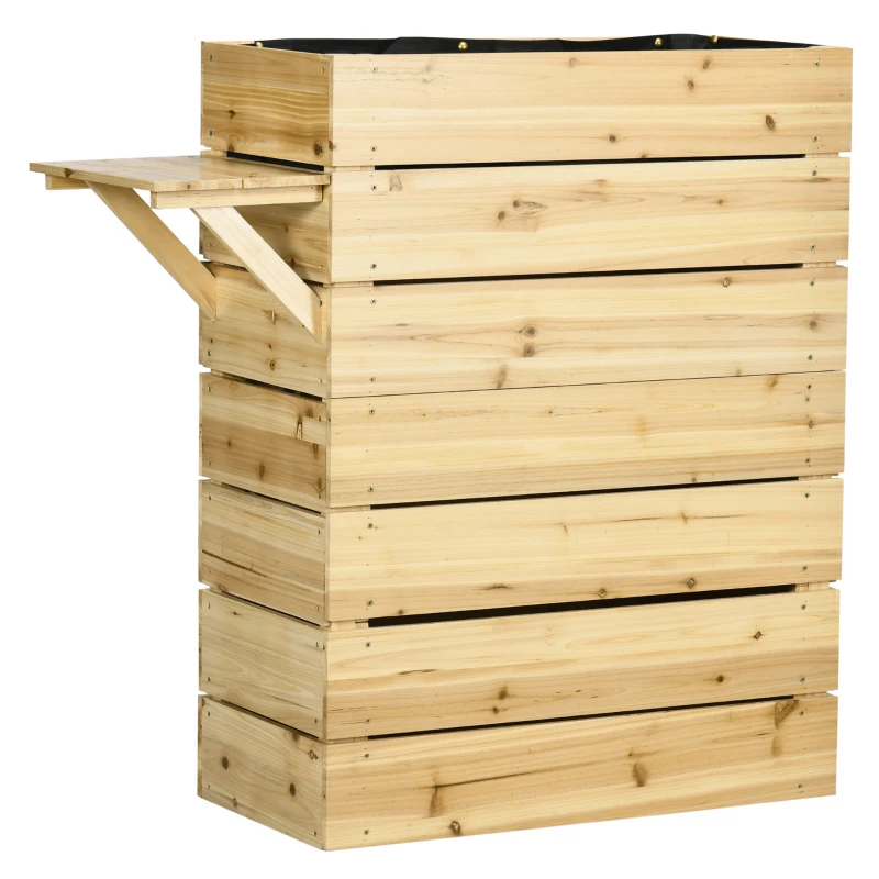 Outsunny podniesione łóżko donica pudełko na kwiaty ze stołem, szafka do ogrodu