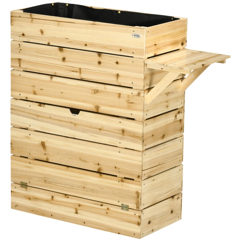 Outsunny podniesione łóżko donica pudełko na kwiaty ze stołem, szafka do ogrodu