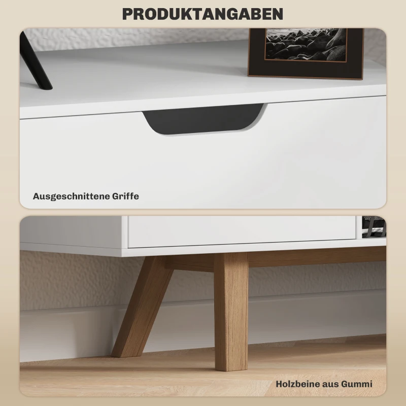 HOMCOM Tv-commode met laden en open planken, MDF, 150 x 39 x 50 cm, Wit