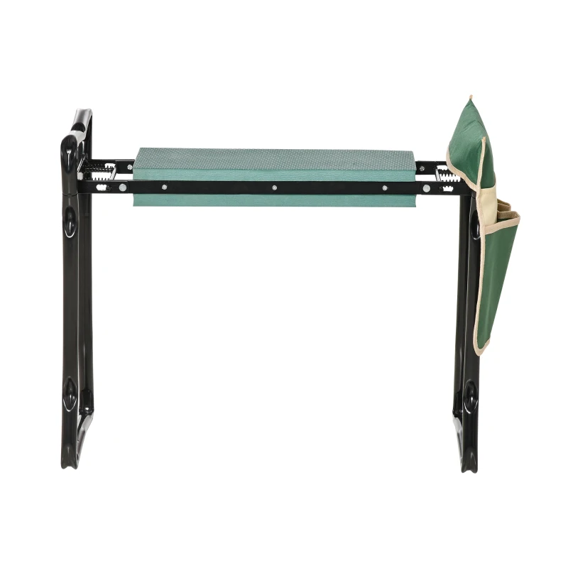 Outsunny Kniebank, Klappbarer Gartenhocker, 2-in-1, Kniehilfe, mit Werkzeugtasche, EVA-Schaumstoff, 58 x 28 x 49 cm