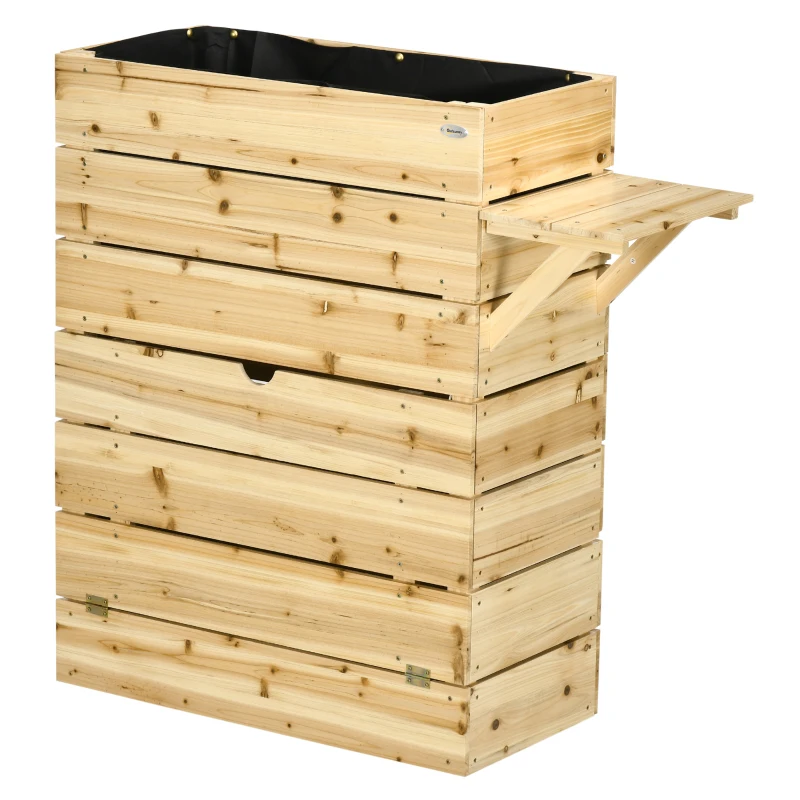 Outsunny podniesione łóżko donica pudełko na kwiaty ze stołem, szafka do ogrodu