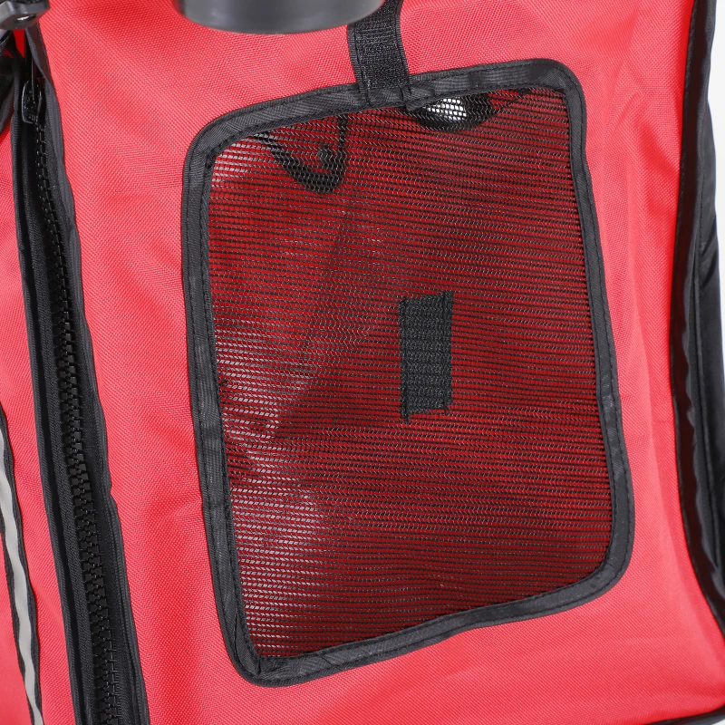 PawHut Hundewagen Hundebuggy bis 10 kg Klappbar Bodenkorb 2 Becherhalter verstellbares Vordach Rot