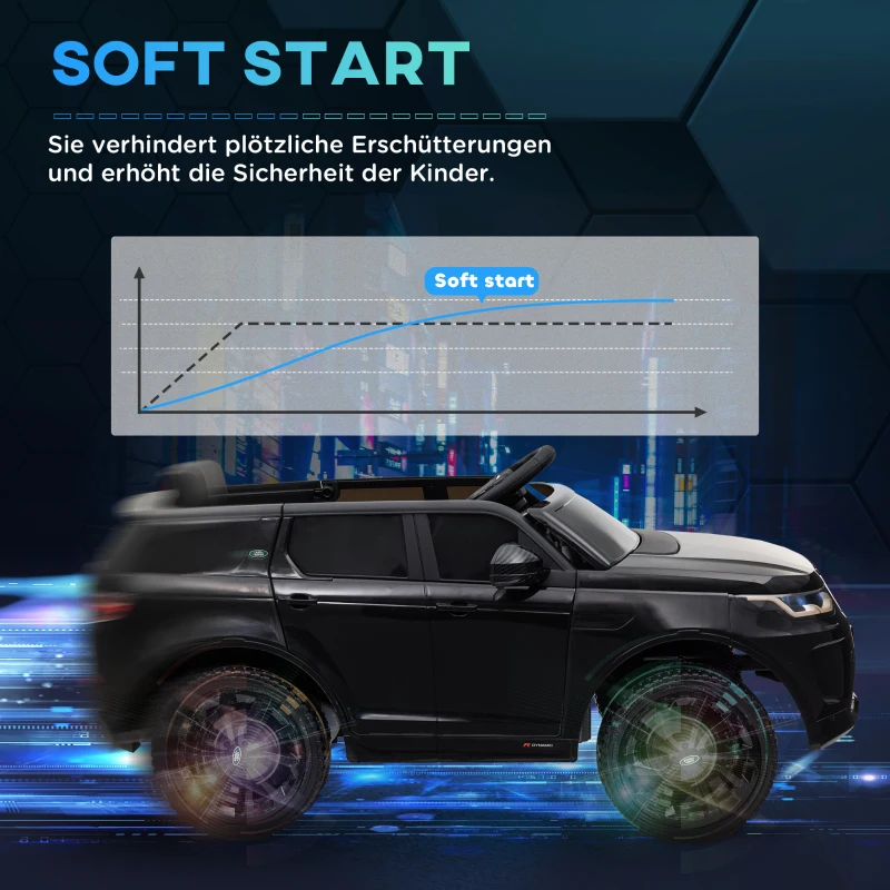 AIYAPLAY Elektryczny samochód dla dzieci, 12V pojazd dla dzieci z pilotem, LED, muzyką i klaksonem, 3-6 lat, Czarny