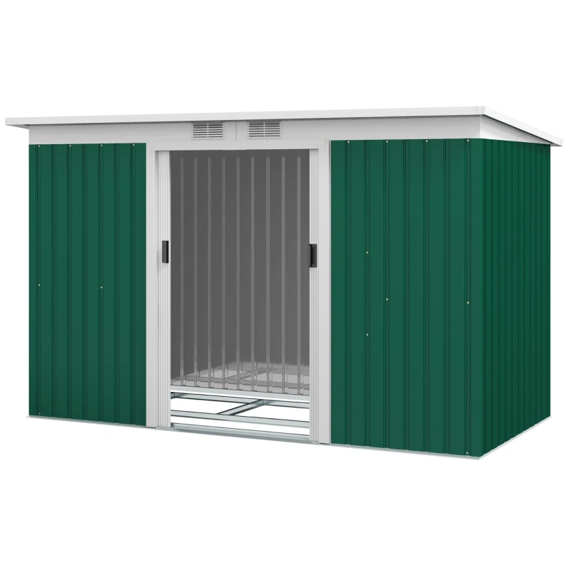 Outsunny casuta pentru unelte gradina, 277x130x173cm, verde(m-16)