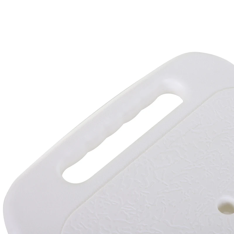 HOMCOM Scaun de Duș Reglabil pe 8 Nivele cu Orificii de Drenaj și Șezut în Formă de U, 48x42x71-83,5 cm, Alb