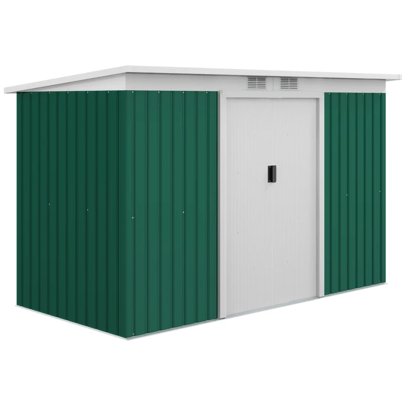 Outsunny casuta pentru unelte gradina, 277x130x173cm, verde(m-15)