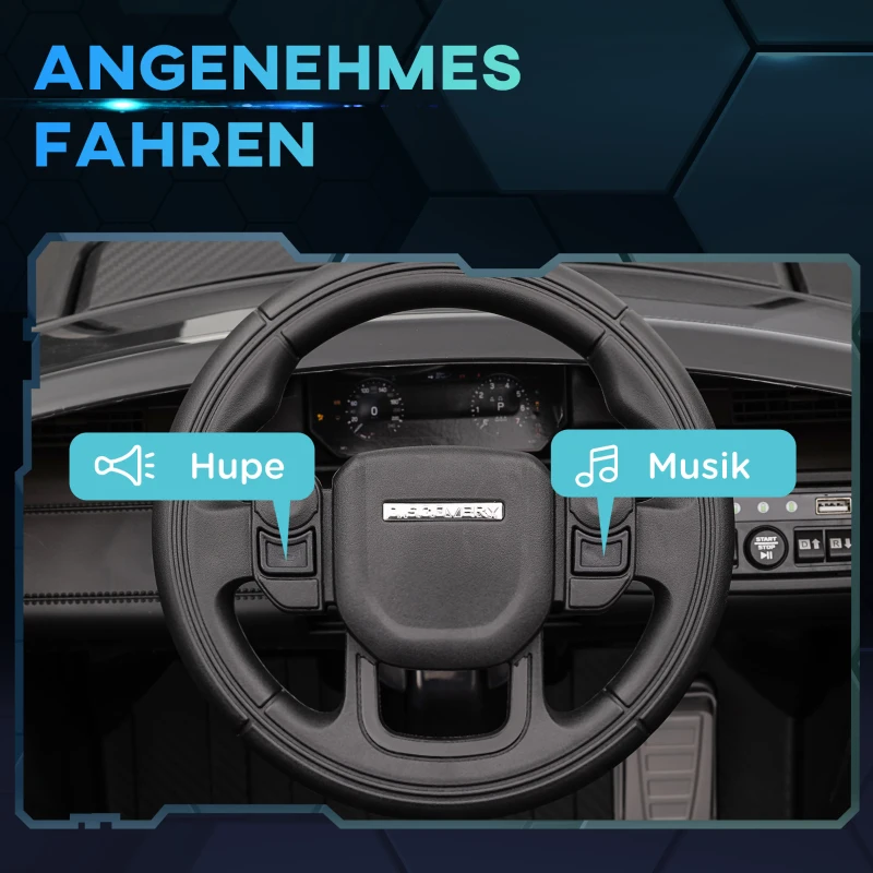 AIYAPLAY Elektryczny samochód dla dzieci, 12V pojazd dla dzieci z pilotem, LED, muzyką i klaksonem, 3-6 lat, Czarny