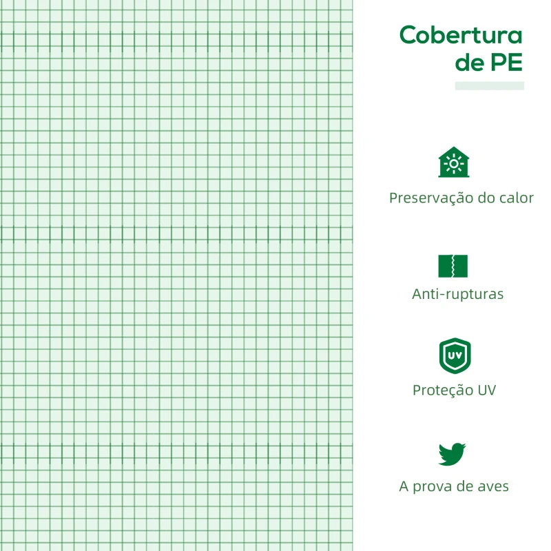 Outsunny Estufa 180x60x60cm Estufa de Jardim com 3 Janelas Enroláveis para Cultivo de Plantas Verduras Flores Verde