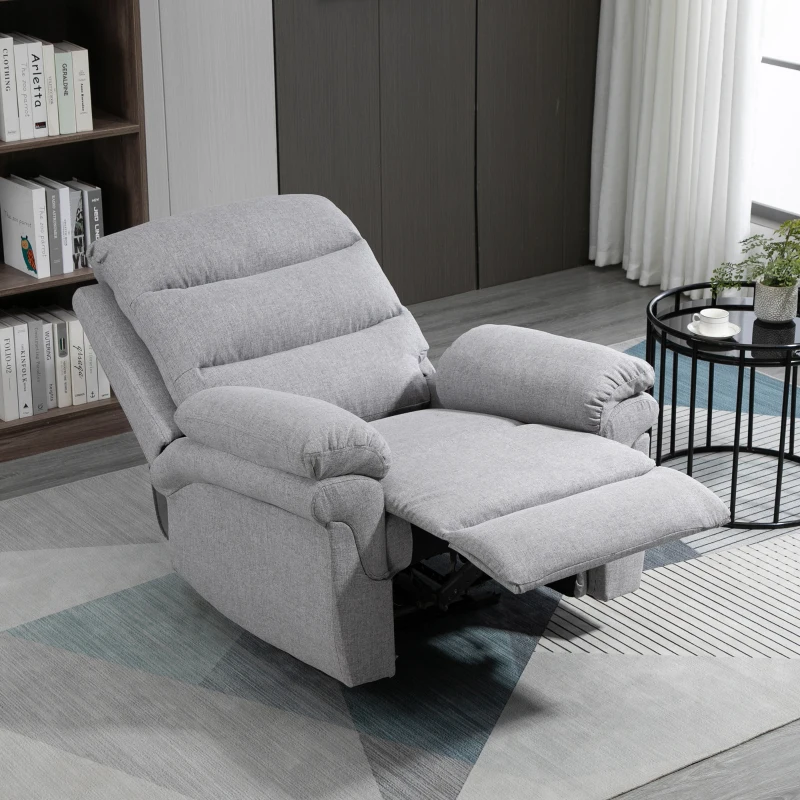 HOMCOM Recliner z funkcją rozkładania Krzesło TV Recliner Linen-Touch