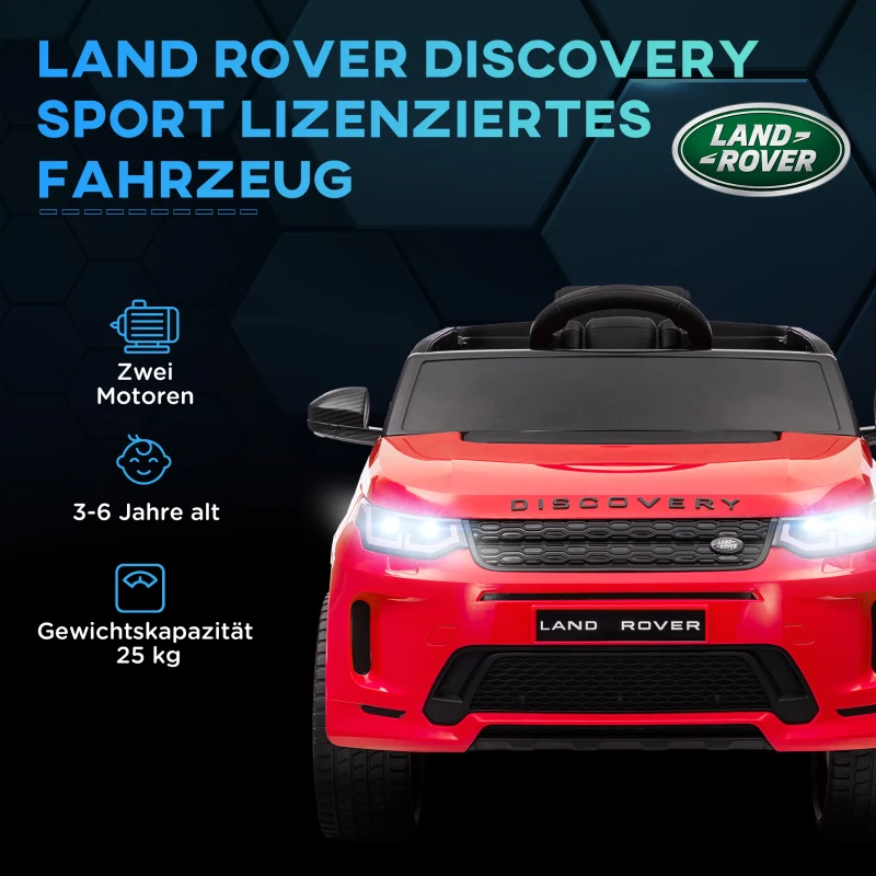 AIYAPLAY Samochód elektryczny dla dzieci, 12V pojazd dziecięcy z pilotem, LED, muzyką i klaksonem, 3-6 lat, Czerwony