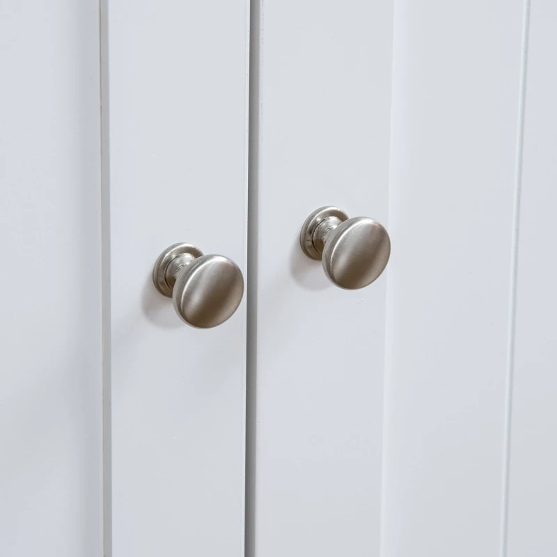 PawHut Mobilier Acoperit pentru Litieră cu Separator Interior Reglabil, Intrare Laterală și 2 Uși, 86x48x52 cm, Alb