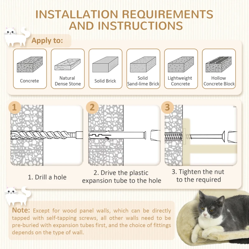 PawHut Schodki dla kotów do montażu na ścianie
