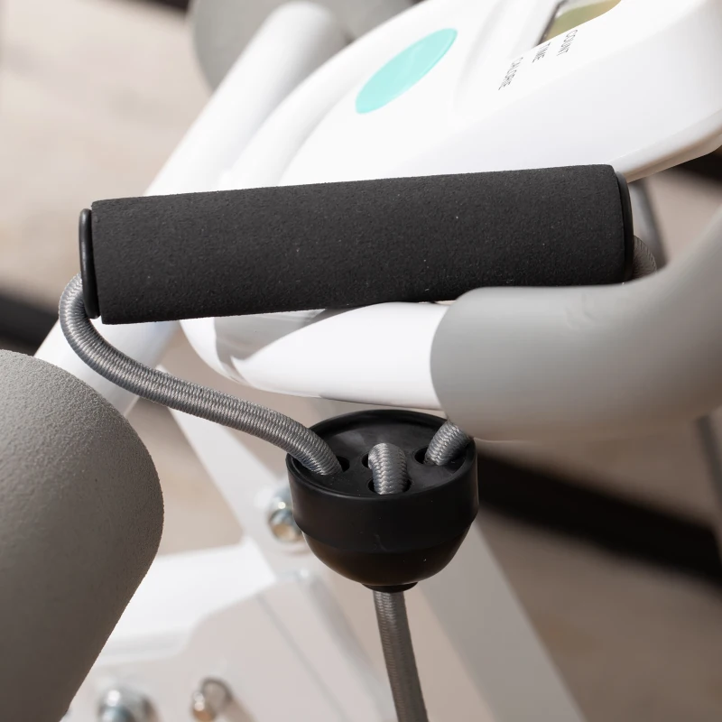 HOMCOM 2-in-1 Trainingsapparaat voor Sit-ups, met LCD-Monitor, Fitnessapparaat voor Thuis, Staal, Kunstleer