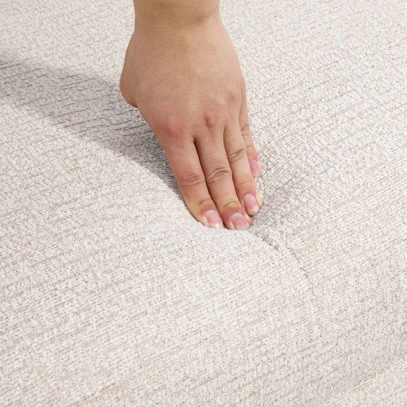 HOMCOM Sofá de 2 Lugares Estofado em Veludo Sofá de Sala de Estar Moderno com Apoio para os Braços e 114x71x82 cm Beige
