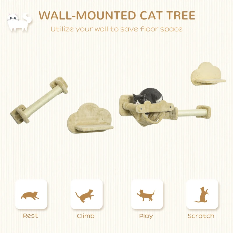 PawHut Schodki dla kotów do montażu na ścianie