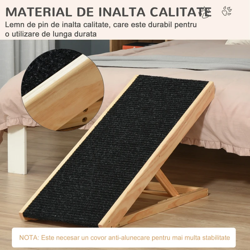 PawHut Rampă Pliabilă pentru Animale, 90x40x61cm, Negru