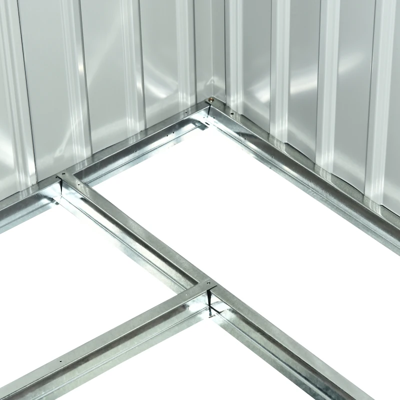 Outsunny Gerätehaus, Gartenhaus, Geräteschuppen mit Schiebetür, Lüftungsfenster, Pultdach, Outdoor, Stahl, Dunkelgrau, 280 x 130 x 172 cm