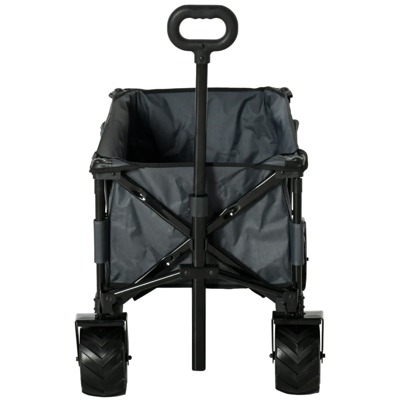 Outsunny Bollerwagen Faltbarer Handwagen 360° Gartenwagen Transportwagen mit  Teleskop Griff Verstellbarer Griffhöhe Strandwagen bis 70 kg Tragkraft Metall Oxford Dunkelgrau 108 x 55 x 59-89 cm