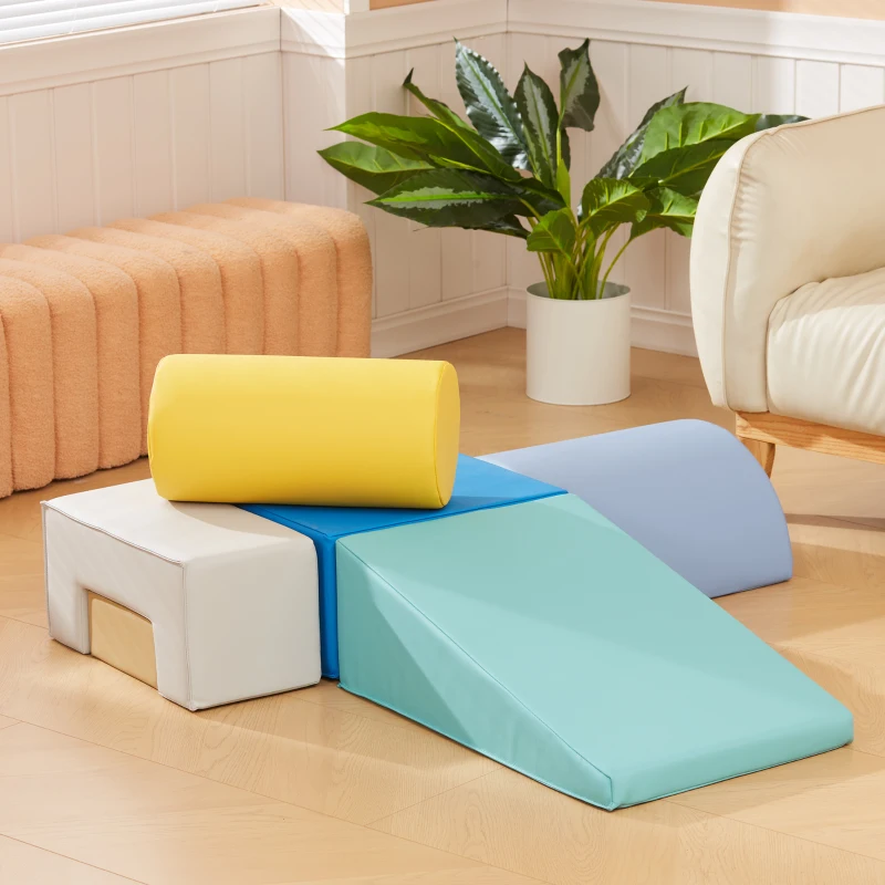 AIYAPLAY Conjunto de 6 Blocos de Espuma para Crianças Blocos de Construção Brinquedo de Aprendizagem para Escalar e Gatear Multicor