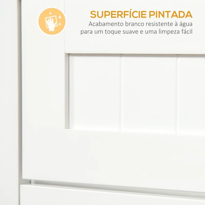 HOMCOM Móvel Auxiliar de Cozinha Móvel para Micro-Ondas com Gaveta Prateleira 2 Portas Compartimento 60x40x122,5 cm Branco