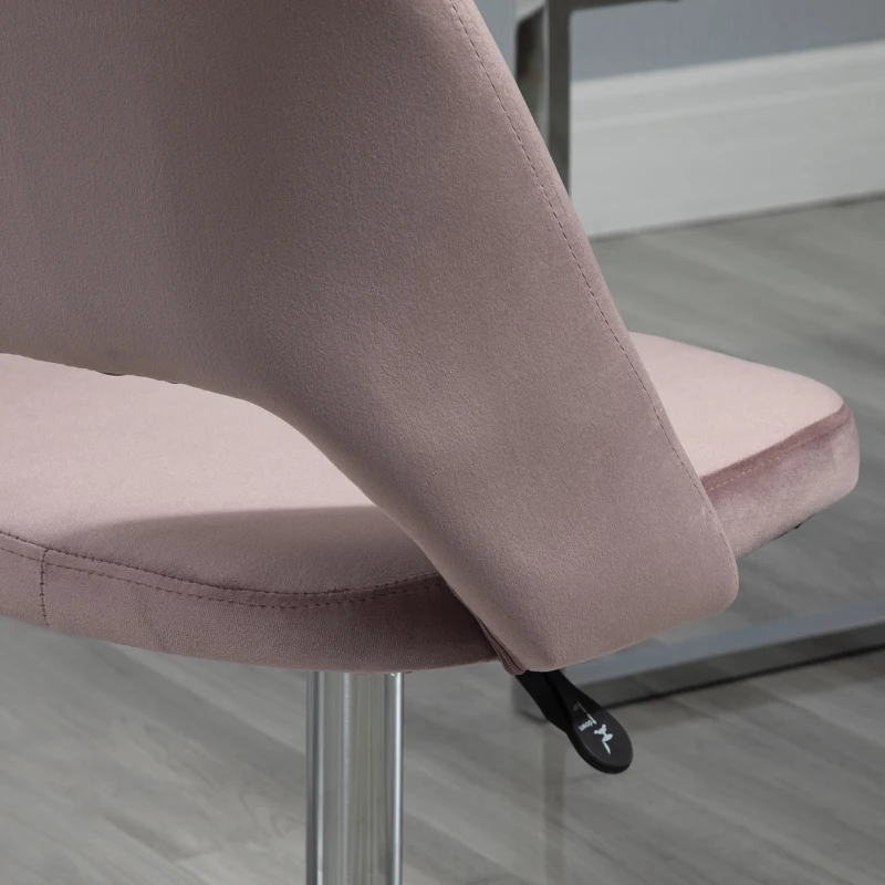 Vinsetto Armless Velvet-Feel Office Chair - Pink