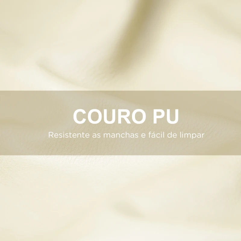 HOMCOM Poltrona Sala de Estar Poltrona Nórdica Poltrona Estofada em PU com Apoio para os Braços 73x70x80 cm Creme