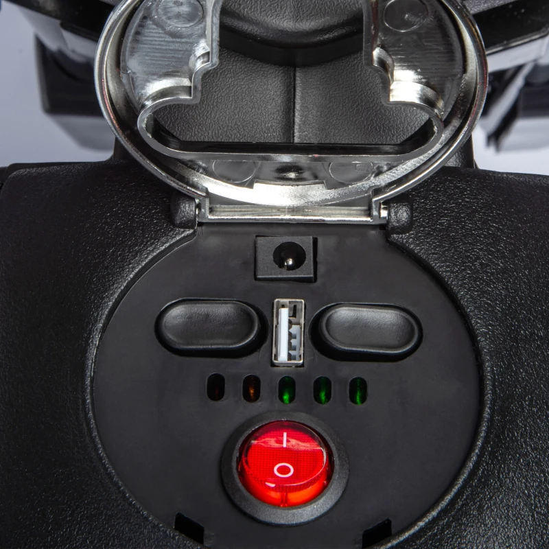 AIYAPLAY 12V Kindermotor met Trainingswielen, LED-Lichten, Muziek, USB, Elektrische Motorfiets voor Jongens en Meisjes, Geel(m-9)