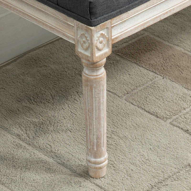 HOMCOM 80cm End of Bed Bench, Window Seat, Tufted Bench for Bedroom, Hallway, Living Room, Grey