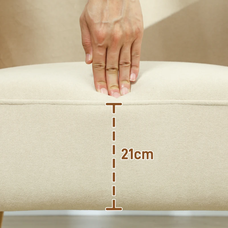 HOMCOM Poltrona Sala de Estar Poltrona para Dormitório com Apoio para os Braços e Pés de Madeira 72x87x82 cm Bege e Ocre