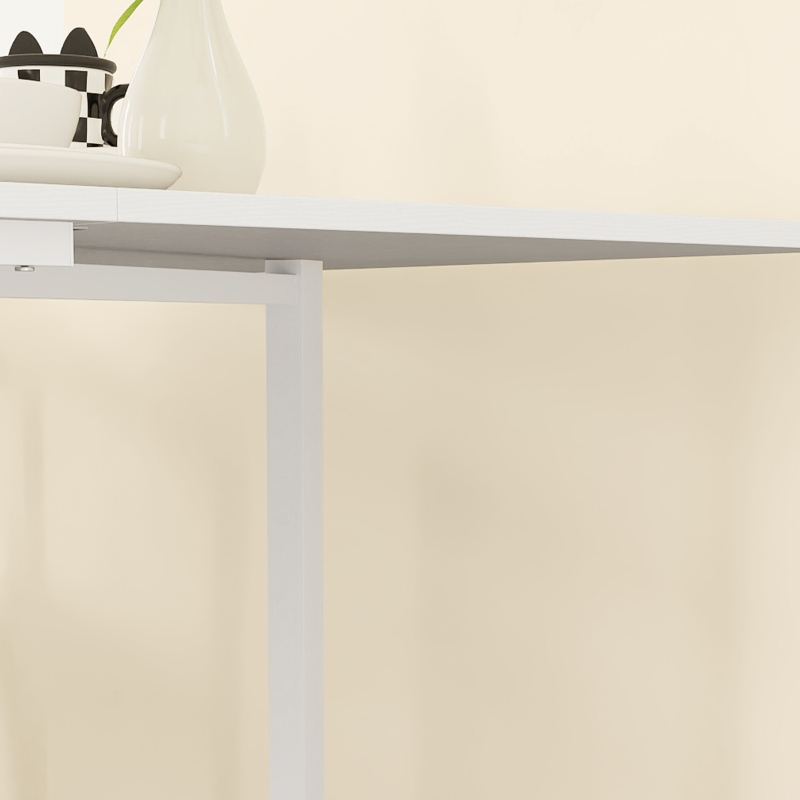 HOMCOM Mesa Dobrável de Cozinha para 4-6 Pessoas Mesa de Sala de Jantar Dobrável com Rodas e Laterais Dobráveis 120x80x73 cm Branco