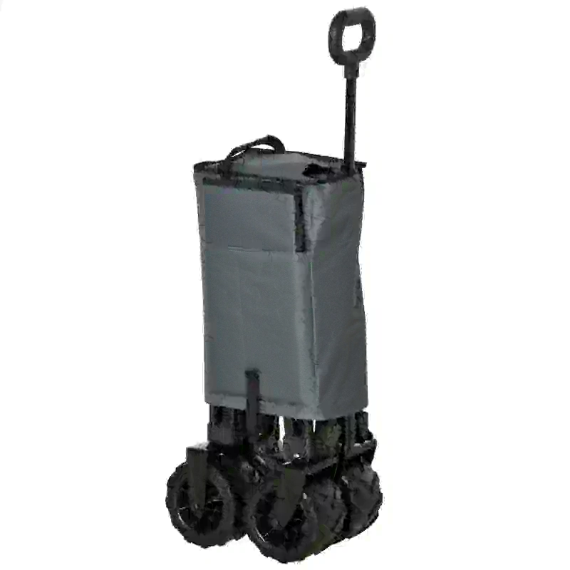 Outsunny Bollerwagen Faltbarer Handwagen 360° Gartenwagen Transportwagen mit  Teleskop Griff Verstellbarer Griffhöhe Strandwagen bis 70 kg Tragkraft Metall Oxford Dunkelgrau 108 x 55 x 59-89 cm