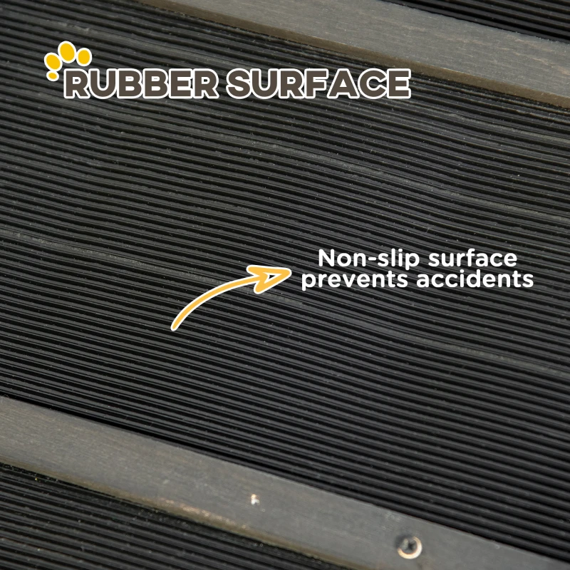 PawHut Rampa Portabila Plianta pentru Animale de COmpanie, Rampa de Masina pentru Catei cu un Maner de Transport, Rampa anti-alunecare pentru accesul cateilor in masina, Neagra