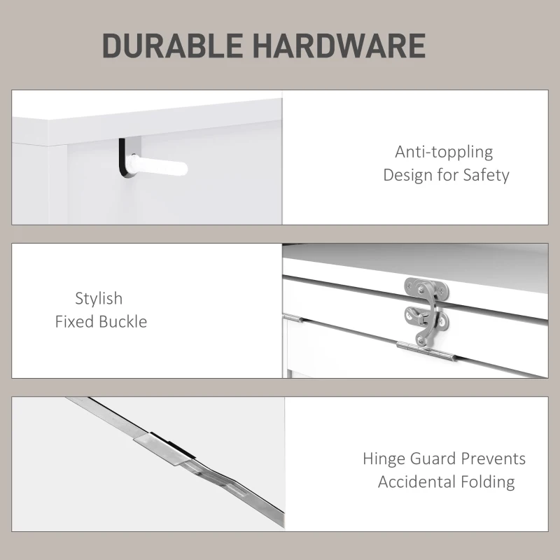HOMCOM Three-Part Work Desk, with Storage and Writing Board - White