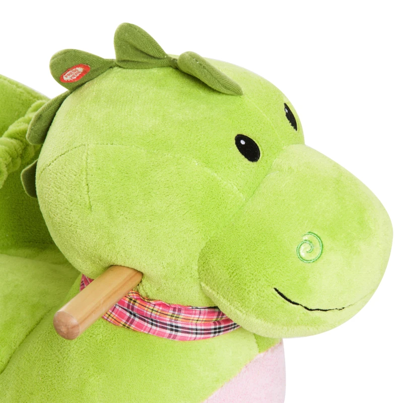 HOMCOM Cal Balansoar cu Roti sub Forma de Dragon pentru copii 18-36 luni Verde