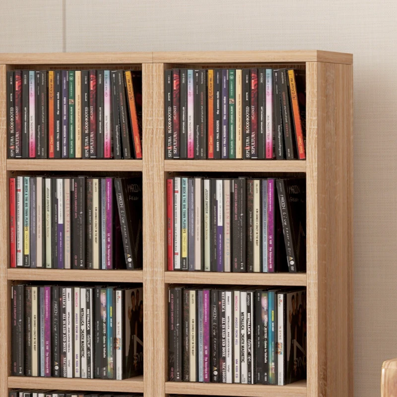 HOMCOM Set de 2 Biblioteci cu 12 Rafturi pentru 204 CD-uri/DVD-uri, Bibliotecă Coloană, 21x22,5x88,5 cm, Lemn Natural(m-8)