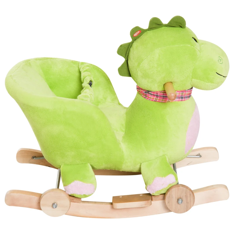 HOMCOM Cal Balansoar cu Roti sub Forma de Dragon pentru copii 18-36 luni Verde