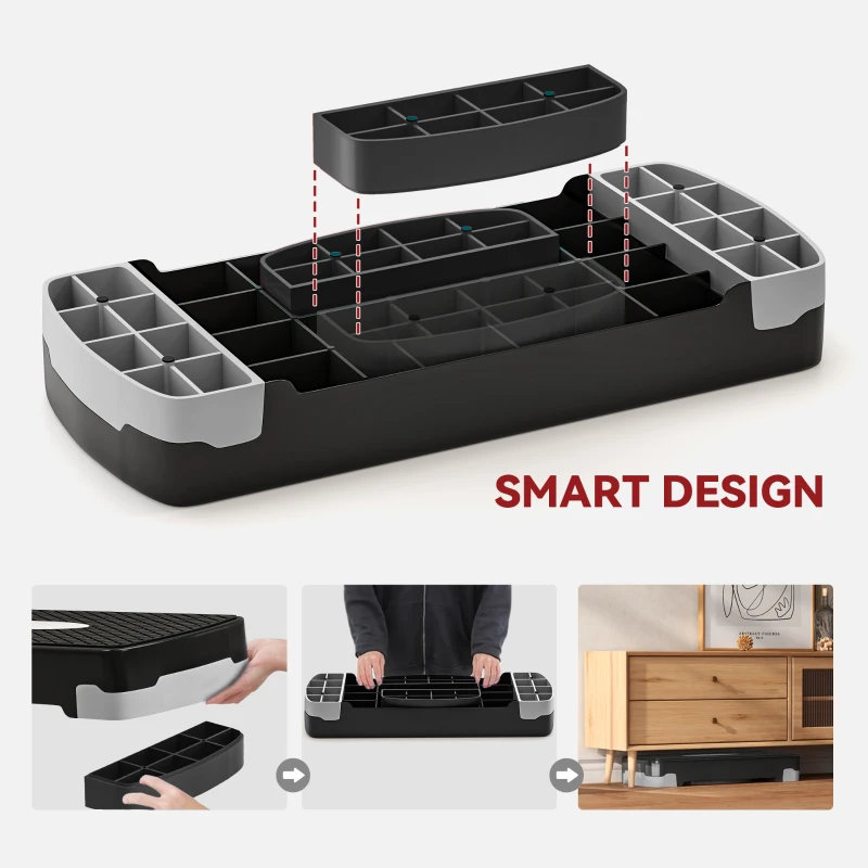 HOMCOM stepper pentru fitness si aerobic, 68x29cm, negru