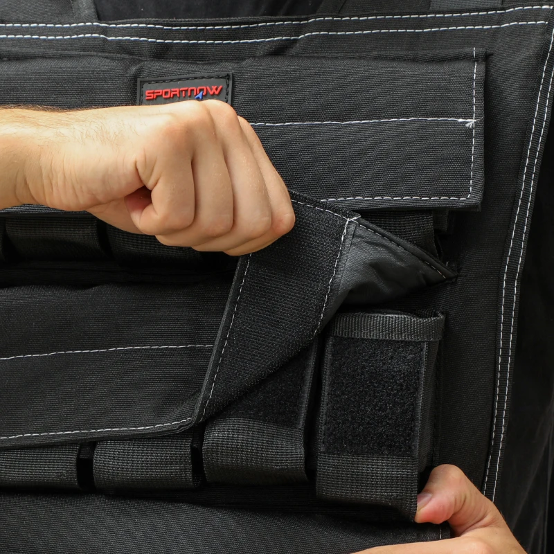 SPORTNOW 15 kg Aanpasbare Gewichtsvest met Verstelbare Riemen en Reflecterende Strepen, voor Mannen en Vrouwen