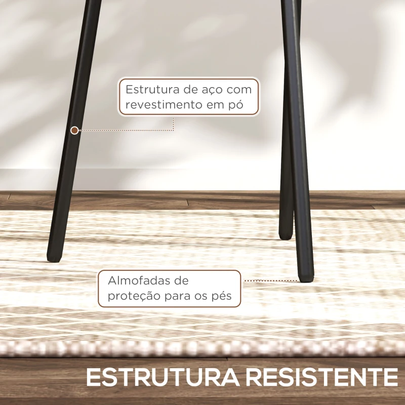 HOMCOM Conjunto de 2 Cadeiras de Sala de Jantar Cadeiras de Cozinha com Encosto em Vime Sintético 44x54x87 cm Cinza e Preto