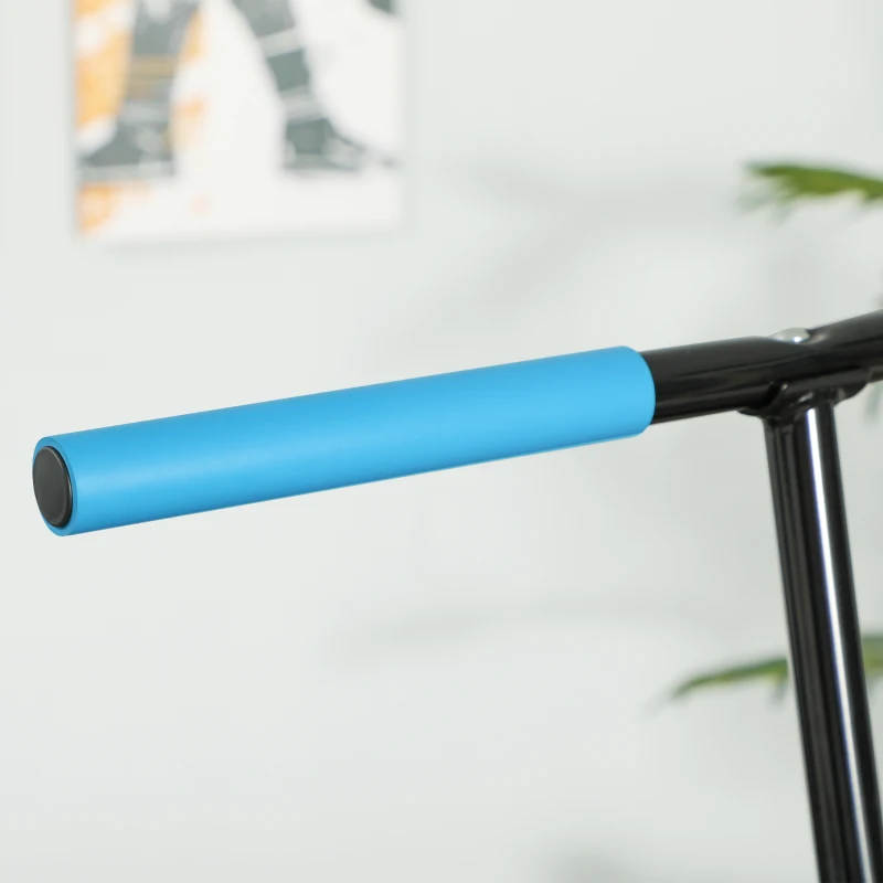 SPORTNOW Trampolim Fitness 114x114x132 cm com Guiador Ajustável em 3 Níveis Estrutura de Aço para Treino de Perna Corpo Azul