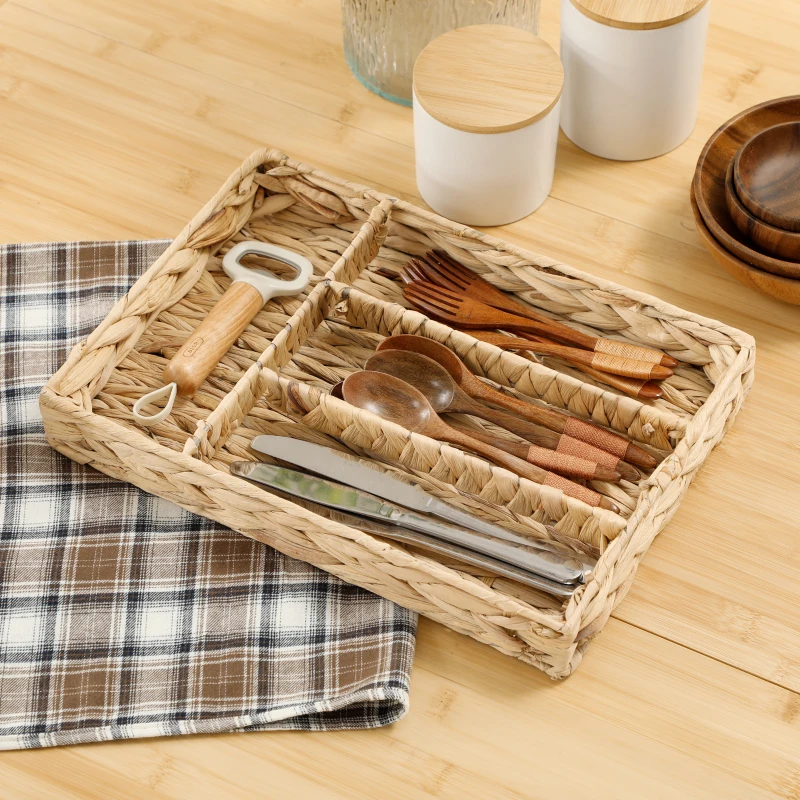 HOMCOM Set van 2 opbergmanden met vakken voor het organiseren van items, voor woonkamer, keuken, slaapkamer