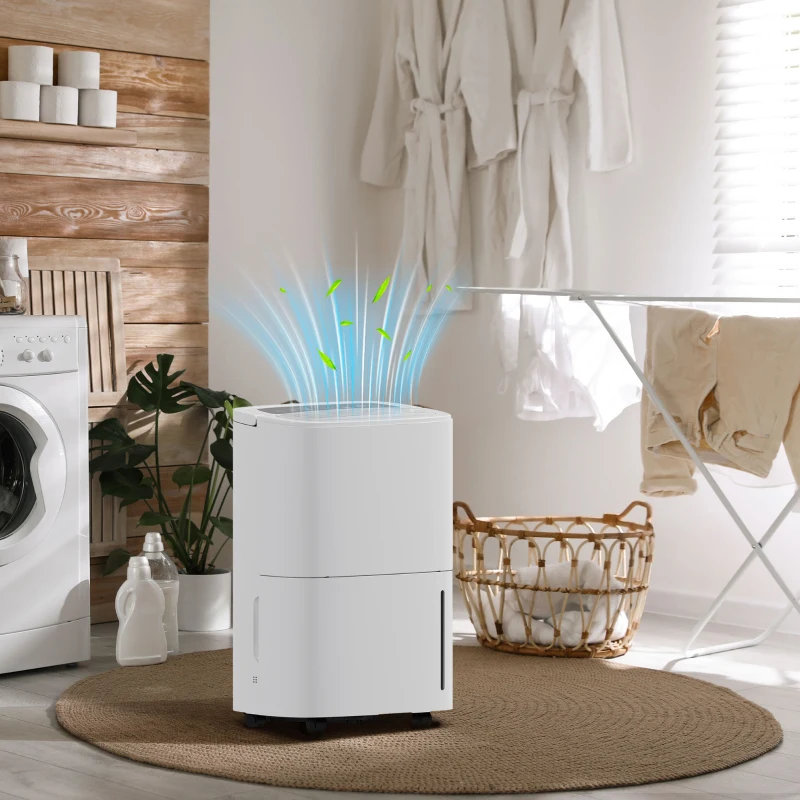 HOMCOM 20L Dehumidifier, with Touch Control - White