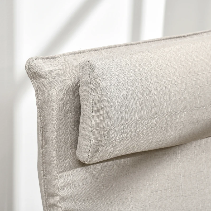 HOMCOM Poltrona Relax con Pouf Poggiapiedi in Legno e Tessuto con Poggiatesta, 67x69x100cm, Grigio