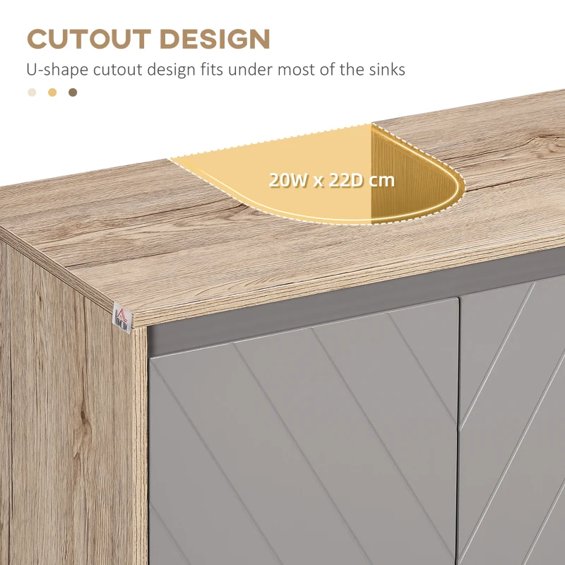 HOMCOM masca pentru chiuveta din MDF, 60x30x60cm, gri(m-4)